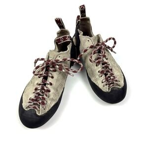 Five Ten 5.10 Fox Climbing Shoes Womens Sz 6 Cray Maroon Suede Stealth C-4 Rubbr